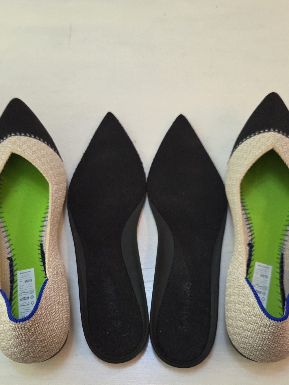 Rothy's The Point Cream Herringbone Pointed Flats - Picture 7 of 11